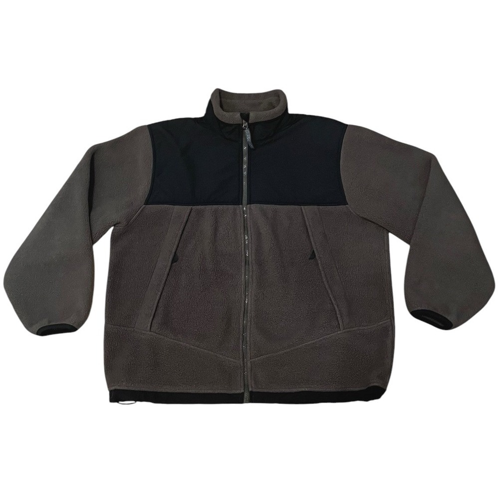 Lands End Fleece Polartec Jacket Women's Full Zip Sz XL (18-20) -Brown/Black